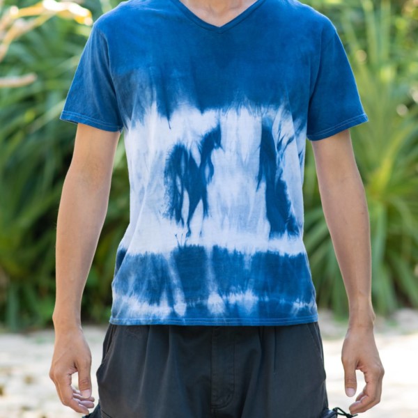 琉球藍光圈染色T恤