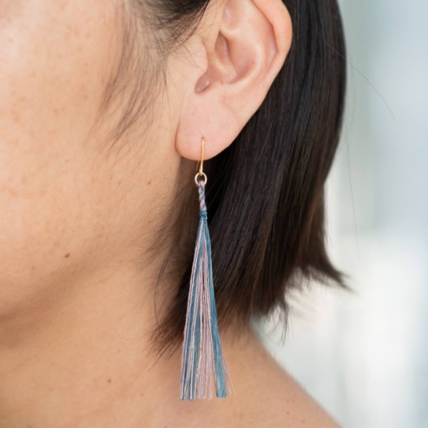 Ryukyu Ai Basho Thread Tassel Earrings & Earrings